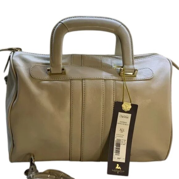 NWT Tre Vero leather handbag tote in bone - Picture 1 of 15